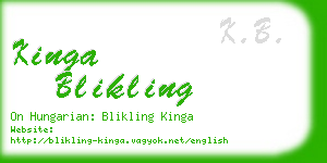 kinga blikling business card